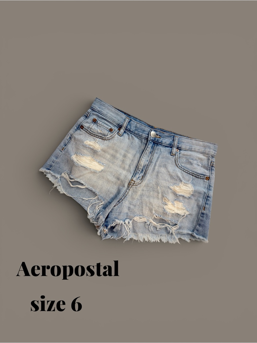 Aeropostale Light Blue Distressed Denim Cutoff Shorts